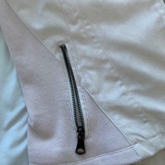 Andrew Marc XS light pink suede moto jacket - Picture 2 of 4